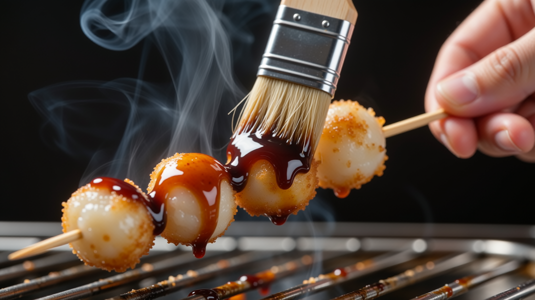 BBQ sauce bottle with grilling accessories