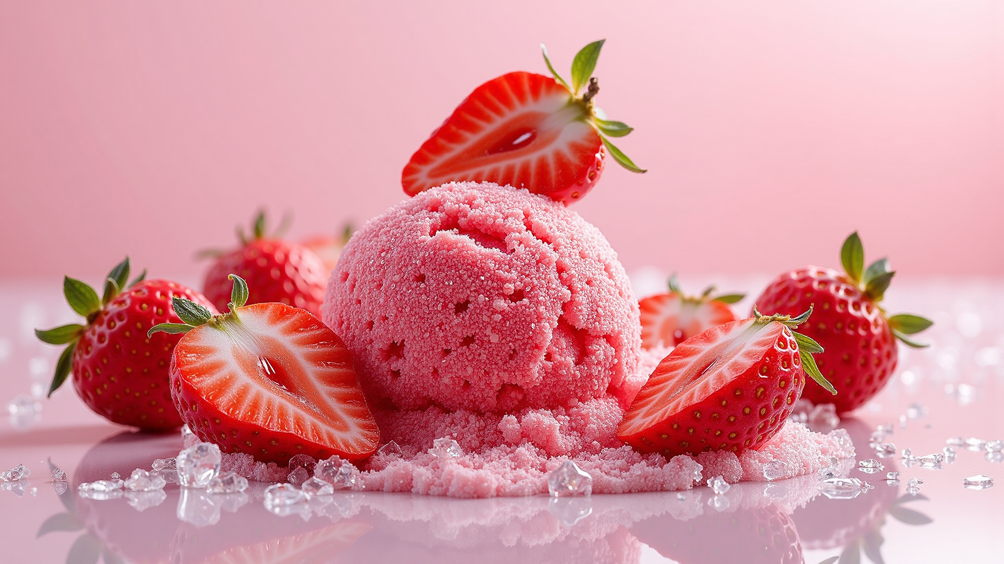 IQF frozen strawberries close-up